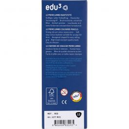 edu Jumbo Coloured Pencils, thickness 10 mm, lead 6,25 mm, dark red, 12 pc/ 1 pack [HOB-408034]