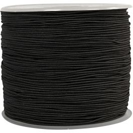 Elastic Beading Cord, black, thickness 1 mm, 250 m/ 1 roll [HOB-41035]