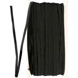 Elastic Beading Cord, black, W: 6 mm, 50 m/ 1 roll [HOB-41040]