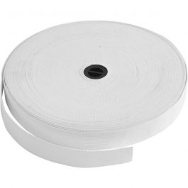 Elastic Cord, white, W: 20 mm, 25 m/ 1 roll [HOB-41044]