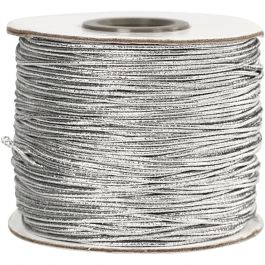 Elastic Beading Cord, silver, thickness 1 mm, 100 m/ 1 roll [HOB-41049]
