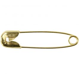 Safety Pins, gold, L: 22 mm, thickness 0,6 mm, 100 pc/ 1 pack [HOB-41136]