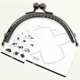 Purse Clasp Kit, antique silver, size 10 cm, 1 pc [HOB-41353]