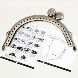 Purse Clasp Kit, brushed brass, size 8 cm, 1 pc [HOB-41355]