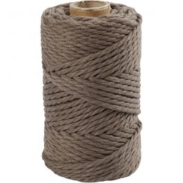 Macramé cord, light brown, L: 55 m, D: 4 mm, 330 g/ 1 roll [HOB-414751]