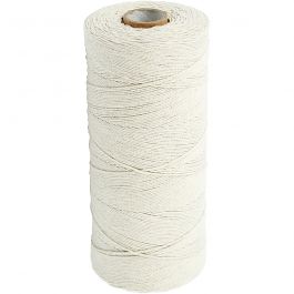Cotton Twine, light natural, L: 700 m, 250 g/ 1 ball [HOB-41570]