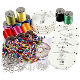 Kumihimo Class set, neon colours, bold colours, 1 set [HOB-41591]