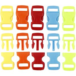 Click Clasp, assorted colours, L: 29 mm, W: 15 mm, hole size 3x11 mm, 100 pc/ 1 pack [HOB-41621]