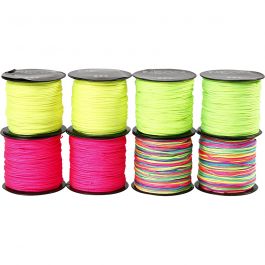 Polyester Cord, neon green, neon pink, neon yellow, neonmix, thickness 1 mm, 8x28 m/ 1 pack [HOB-41724]