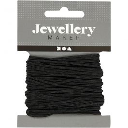 Polyester Cord, black, thickness 2 mm, 8 m/ 1 roll [HOB-41755]