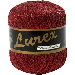 Lurex yarn, red, L: 160 m, 25 g/ 1 ball [HOB-421471]