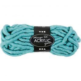 Chunky yarn of acrylic, turquoise, L: 17 m, size manga , 200 g/ 1 ball [HOB-42154]