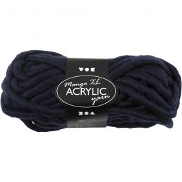 Chunky yarn of acrylic, dark blue, L: 17 m, size manga , 200 g/ 1 ball [HOB-42155]
