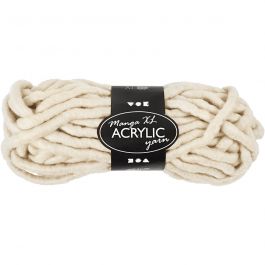 Chunky yarn of acrylic, off-white, L: 17 m, size manga , 200 g/ 1 ball [HOB-42157]