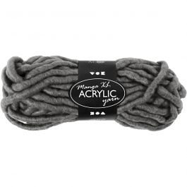 Chunky yarn of acrylic, grey, L: 17 m, size manga , 200 g/ 1 ball [HOB-42158]
