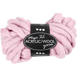 Chunky yarn of acrylic/wool, rose, L: 15 m, size mega , 300 g/ 1 ball [HOB-42169]