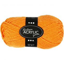 Fantasia Acrylic Yarn, neon orange, L: 80 m, 50 g/ 1 ball [HOB-421709]