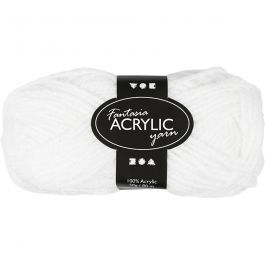 Fantasia Acrylic Yarn, white, L: 80 m, 50 g/ 1 ball [HOB-421710]