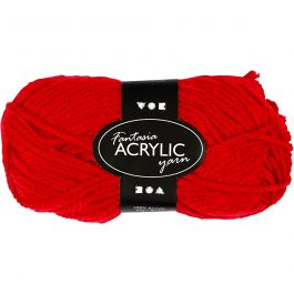 Fantasia Acrylic Yarn, red, L: 80 m, 50 g/ 1 ball [HOB-421730]