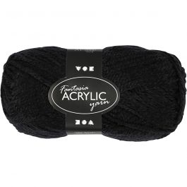 Fantasia Acrylic Yarn, black, L: 80 m, 50 g/ 1 ball [HOB-421750]