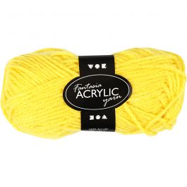 Fantasia Acrylic Yarn, yellow, L: 80 m, 50 g/ 1 ball [HOB-421790]