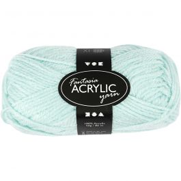 Fantasia Acrylic Yarn, mint green, L: 80 m, 50 g/ 1 ball [HOB-421803]