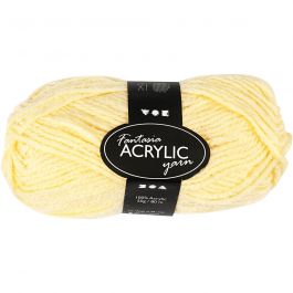 Fantasia Acrylic Yarn, light yellow, L: 80 m, 50 g/ 1 ball [HOB-421804]