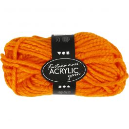 Fantasia Acrylic Yarn, neon orange, L: 35 m, size maxi , 50 g/ 1 ball [HOB-421860]