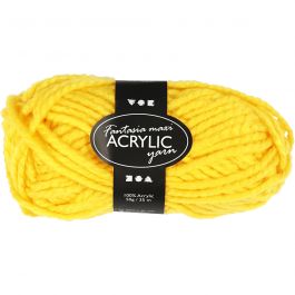 Fantasia Acrylic Yarn, yellow, L: 35 m, size maxi , 50 g/ 1 ball [HOB-421864]