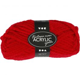 Fantasia Acrylic Yarn, red, L: 35 m, size maxi , 50 g/ 1 ball [HOB-421866]