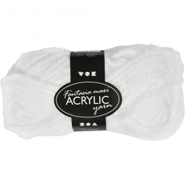 Fantasia Acrylic Yarn, white, L: 35 m, size maxi , 50 g/ 1 ball [HOB-421867]