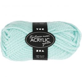 Fantasia Acrylic Yarn, mint green, L: 35 m, size maxi , 50 g/ 1 ball [HOB-421877]