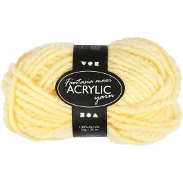 Fantasia Acrylic Yarn, light yellow, L: 35 m, size maxi , 50 g/ 1 ball [HOB-421878]