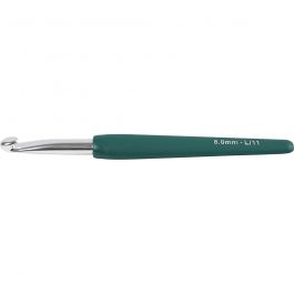 Crochet Hook, brown, no. 8, L: 14,5 cm, 1 pc [HOB-42387]