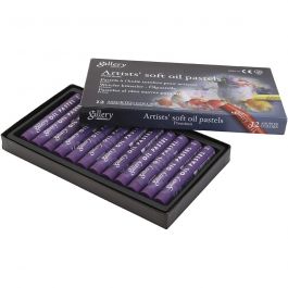 Gallery Oil Pastel, L: 7 cm, dia. 11 mm, thickness 11 mm, violet, 12 pc/ 1 pack [HOB-425346]