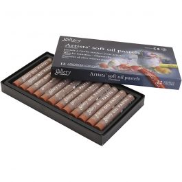 Gallery Oil Pastel, L: 7 cm, dia. 11 mm, thickness 11 mm, burnt orange, 12 pc/ 1 pack [HOB-425374]