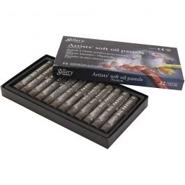 Gallery Oil Pastel, L: 7 cm, dia. 11 mm, thickness 11 mm, burnt umber, 12 pc/ 1 pack [HOB-425376]