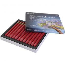 Watercolor Crayons, red, 12 pc/ 1 pack [HOB-427336]