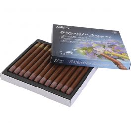 Watercolor Crayons, brown, 12 pc/ 1 pack [HOB-427374]