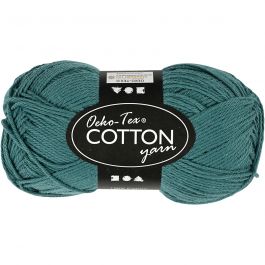 Cotton Yarn, petrol, no. 8/4, L: 170 m, 50 g/ 1 ball [HOB-431010]