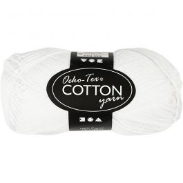 Cotton Yarn, white, no. 8/4, L: 170 m, 50 g/ 1 ball [HOB-431020]