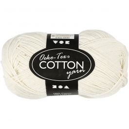Cotton Yarn, off-white, no. 8/4, L: 170 m, 50 g/ 1 ball [HOB-431030]