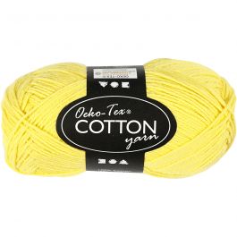 Cotton Yarn, yellow, no. 8/4, L: 170 m, 50 g/ 1 ball [HOB-431040]