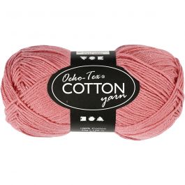 Cotton Yarn, dark rose, no. 8/4, L: 170 m, 50 g/ 1 ball [HOB-431060]