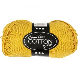 Cotton Yarn, curry, no. 8/4, L: 170 m, 50 g/ 1 ball [HOB-431070]