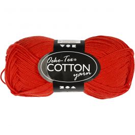 Cotton Yarn, red, no. 8/4, L: 170 m, 50 g/ 1 ball [HOB-431080]