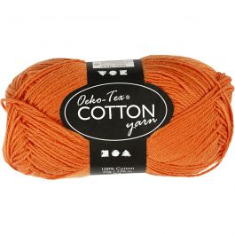 Cotton Yarn, orange, no. 8/4, L: 170 m, 50 g/ 1 ball [HOB-431090]