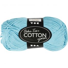 Cotton Yarn, turquoise, no. 8/4, L: 170 m, 50 g/ 1 ball [HOB-431120]