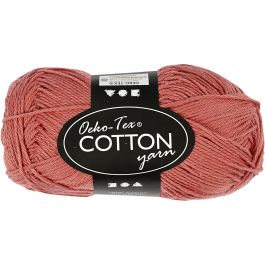 Cotton Yarn, terracotta, no. 8/4, L: 170 m, 50 g/ 1 ball [HOB-431130]