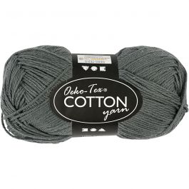 Cotton Yarn, grey, no. 8/4, L: 170 m, 50 g/ 1 ball [HOB-431190]